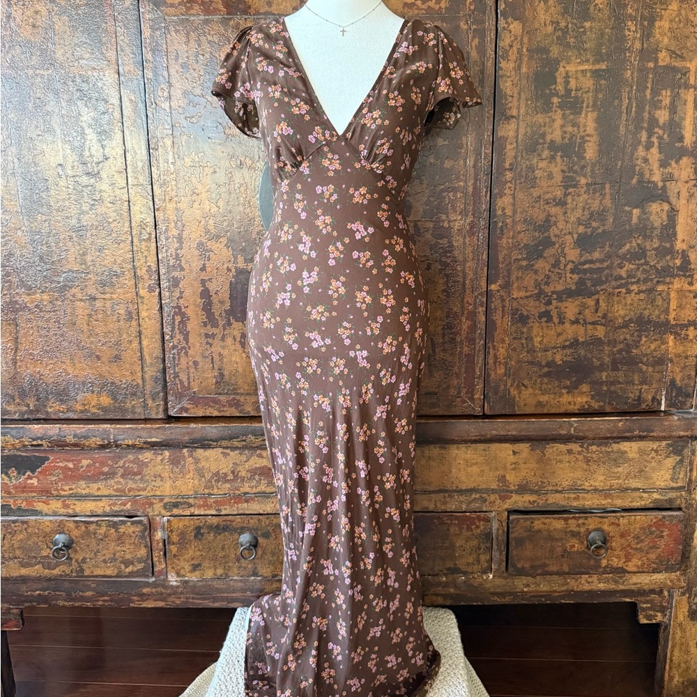 Spell & The Gypsy Collective Melody Bias Maxi Dress in Antique Walnut, Size XS
